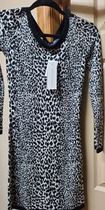 French Connection Sweater Dress - Black / White